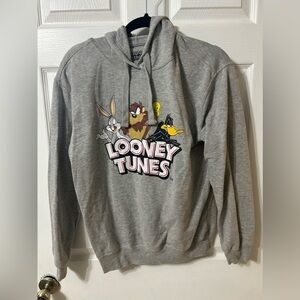 LOONEY TUNES Characters HOODIE Unisex Large Gray